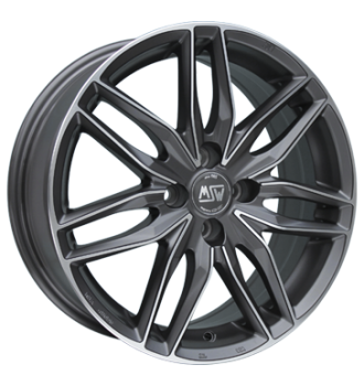MSW, 24, 7x17 ET25 4x108 65,1, gun metal poliert