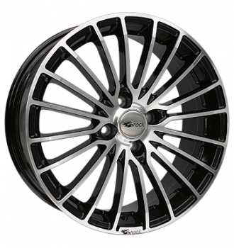 Brock, B24, 7x17 ET12 4x108 65,1, schwarz glanz vollpoliert
