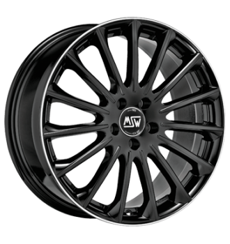 MSW, 30, 9,5x20 ET50 5x112 73,1, gloss black diamond lip