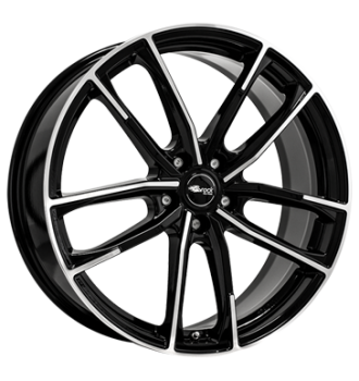 Brock, B38, 8x18 ET45 5x108 72,6, schwarz glanz vollpoliert