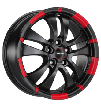 Ronal, R59 MCR, 7,5x17 ET48 5x112 76, jetblack-red rim
