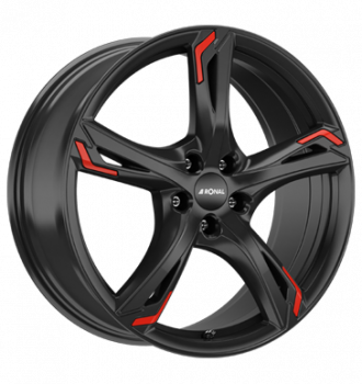 Ronal, R62 Red, 7,5x17 ET45 5x108 76, jetblack red