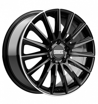 Fondmetal, Aidon, 8x19 ET38 5x112 66,5, GLOSSY BLACK MACHINED LIP