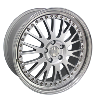 RH, AN Crossline, 8x19 ET24 5x112 158, silber Horn hochgl. pol.