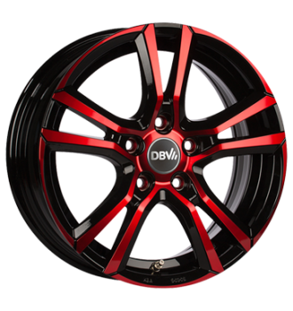 DBV, Andorra, 6,5x16 ET48 5x114,3 74,1, schwarz glanz rot eloxiert