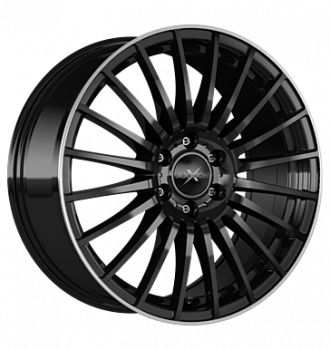 Axxion, AX5, 8,5x19 ET45 5x112 72,6, schwarz glanz m. hochgl. pol. Felgenbett