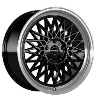 Borbet, B, 8,5x19 ET40 5x108 63,4, black rim polished