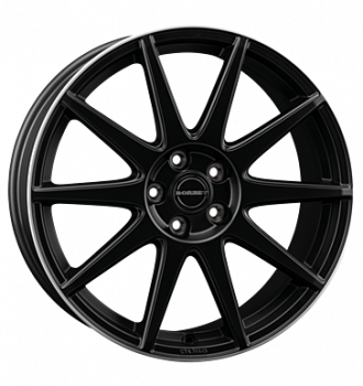 Borbet, GTX, 8x19 ET53 5x114,3 72,5, black matt rim silver