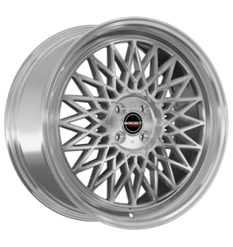 Borbet, B, 7x17 ET38 4x108 63,4, silver rim polished