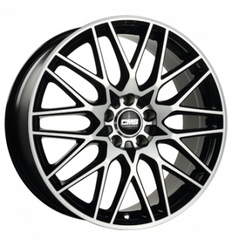 CMS, C25, 8x19 ET38 5x112 66,5, diamond black gloss