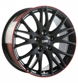 CMS, C8 , 8x18 ET30 5x112 66,5, schwarz rot glanz