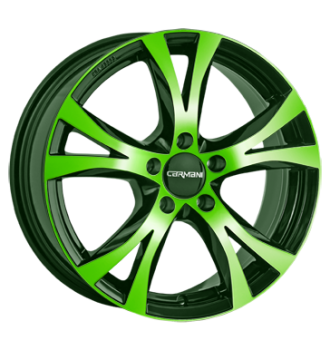 Carmani, 9 Compete, 6,5x16 ET50 5x112 57,1, neon green polish