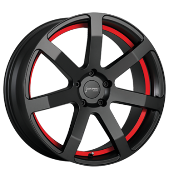 Corspeed, Challenge, 9x21 ET45 5x112 73,1, Mattblack-Polished/undercut Color Trim rot