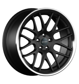 e-motion, Concave, 11x19 ET52 5x130 71,6  mattschwarz mit Edelstahlbett