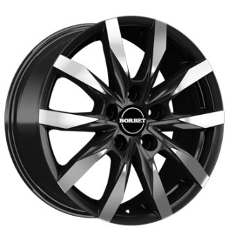 Borbet, CW5, 6,5x16 ET66 5x130 89,1, black polished matt