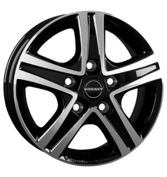 Borbet, CWD, 6x16 ET68 5x118 71,1, black glossy polished