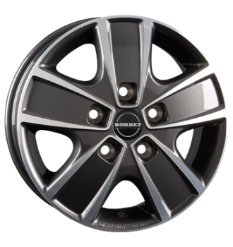 Borbet, CWG, 6x16 ET68 5x118 71,1, mistral anthracite polished glossy