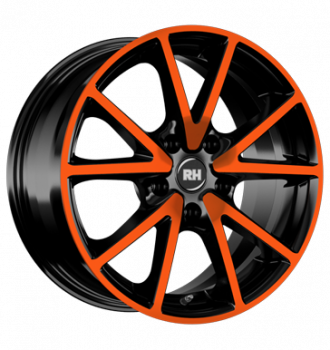 RH, DE Sports, 8x17 ET35 5x114,3 72,6, color polished - orange