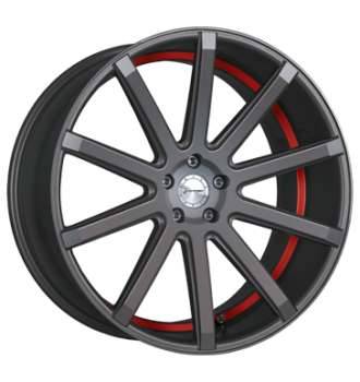 Corspeed, Deville, 9,5x22 ET20 5x112 66,5, gunmetal/ undercut Colour Trim rot