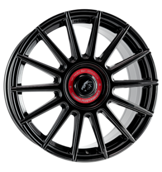 Damina Performance, DM09, 8,5x19 ET35 5x112 72,6, black painted red Inlay