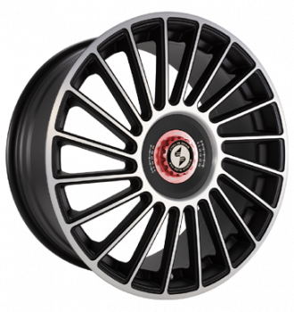 Eta Beta, Venti-R ZV, 8,5x20 ET38 5x114,3 78,1, Black matt full pol. R.Schwarz/M.Rot
