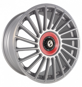 Eta Beta, Venti-R ZV, 8,5x20 ET38 5x114,3 78,1, Silver matt full pol R.Rot/M.Schwarz