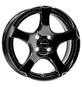 Borbet, F, 6,5x16 ET25 4x108 65,1, black glossy