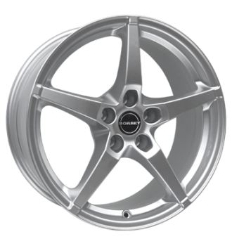 Borbet, FS, 7x16 ET45 5x100 72,5, brilliant silber lackiert