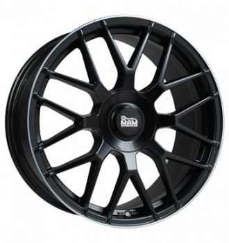 MAM, GT1, 9,5x20 ET35 5x120 72,6, matt black lip polish