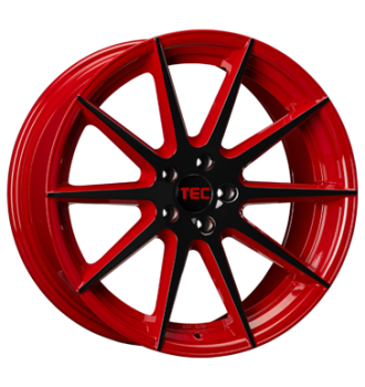 TEC Speedwheels, GT 7, 8,5x19 ET45 5x108 72,5, black-red 2-tone