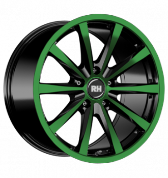 RH, GT, 11,5x21 ET47 5x112 72,6, color polished - green