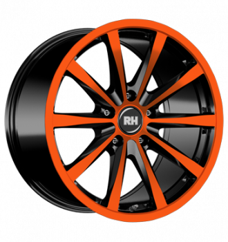 RH, GT, 10x19 ET45 5x120 74,1, color polished - orange