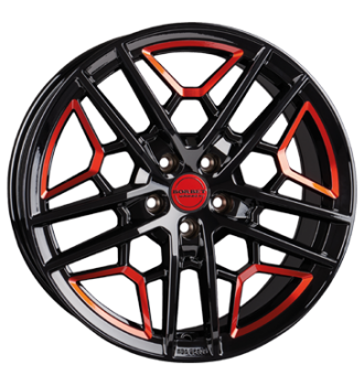 Borbet, GTY, 8,5x19 ET45 5x112 72,5, black red glossy