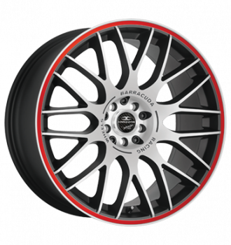 Barracuda, Karizzma, 8,5x19 ET40 5x105 73,1, Mattblack-Polished / Color Trim rot