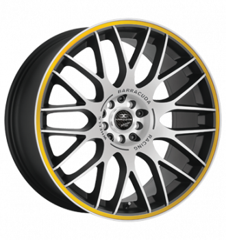 Barracuda, Karizzma, 8,5x19 ET40 5x105 73,1, Mattblack-Polished / Color Trim gelb