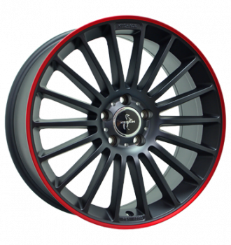 Keskin, KT15 Speed, 8,5x19 ET45 5x112 66,6, matt black lip red