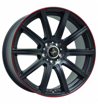 Keskin, KT16 Dynamic, 9,5x19 ET45 5x112 66,6, matt black lip red