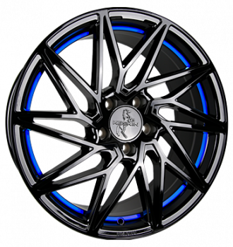 Keskin, KT20 Future, 8x18 ET30 5x112 72,6, black painted blue inside