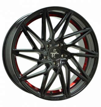 Keskin, KT20 Future, 8,5x19 ET45 5x108 72,6, matt black red inside