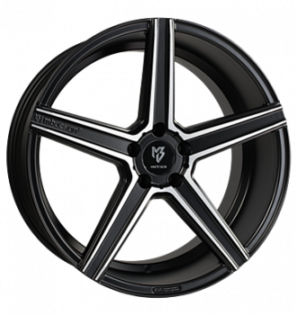 mbDESIGN, KV1, 10x22 ET36 5x127 71,55, Schwarz seidenmatt, Konturen poliert