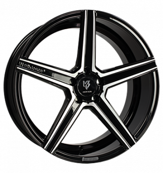 mbDESIGN, KV1, 10x22 ET36 5x127 71,55, Schwarz glänzend, Konturen poliert