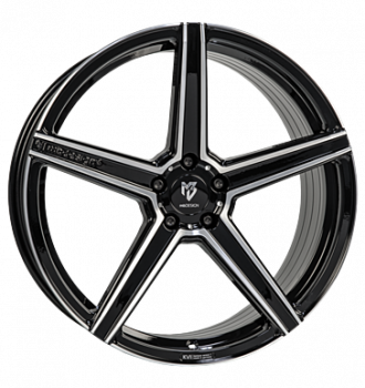 mbDESIGN, KV1S, 8x21 ET40 5x112 75, Schwarz glänzend, Konturen poliert