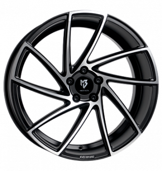 mbDESIGN, KV2, 8,5x20 ET43 5x108 75, Schwarz seidenmatt, Konturen poliert