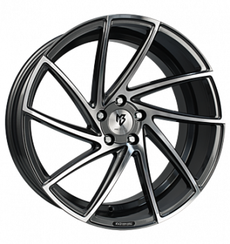 mbDESIGN, KV2, 8,5x20 ET43 5x108 75, Grau glänzend, Konturen poliert