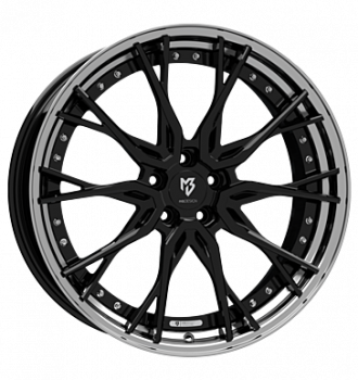 mbDESIGN, KV3.2 DC, 10,5x21 ET40 5x120 72,55, Stern schwarz glänzend, Bett schw. glänzend pol.