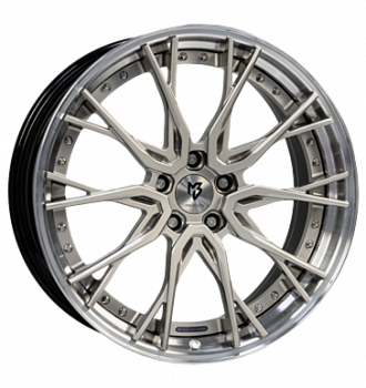 mbDESIGN, KV3.2, 10,5x21 ET20 5x112 75, Stern champagner glanz, Bett glanzschwarz poliert