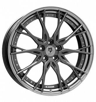 mbDESIGN, KV3.2 DC, 10,5x21 ET40 5x120 72,55, Stern grau matt lackiert, Bett glanzschwarz pol.