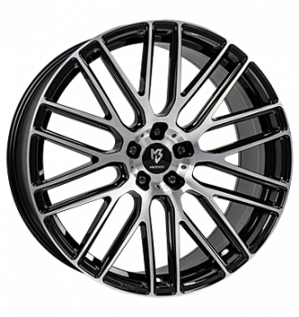 mbDESIGN, KV4, 7,5x18 ET45 5x108 75, schwarz glänzend lackiert, Front pol.