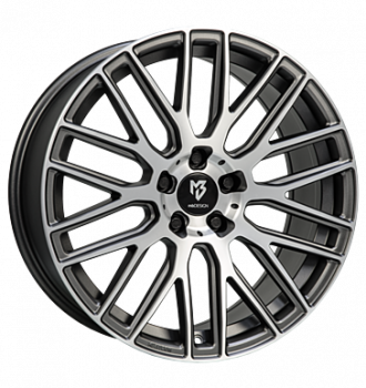 mbDESIGN, KV4, 7,5x18 ET45 5x108 75, grau matt lackiert, Front poliert
