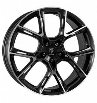 mbDESIGN, KX1, 9x21 ET35 5x115 75, Schwarz glänzend, Konturen poliert